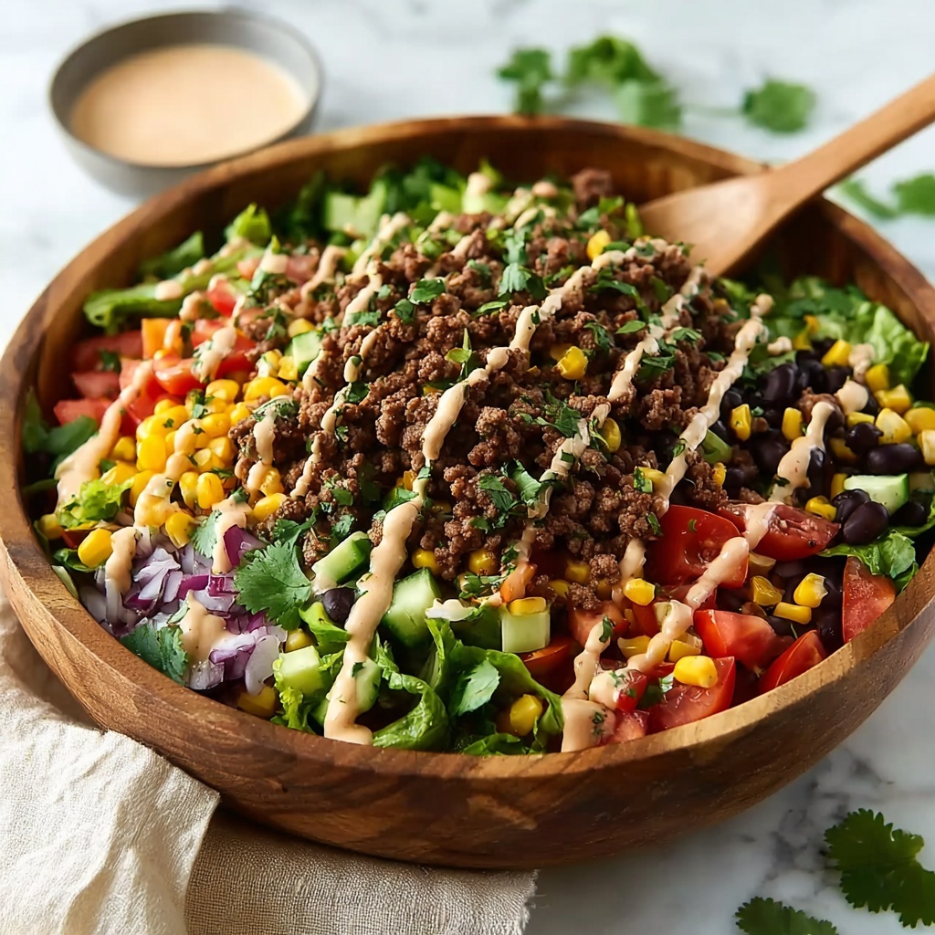 Ground Beef Salad with Veggies and Feta Recipe - Recipe Image