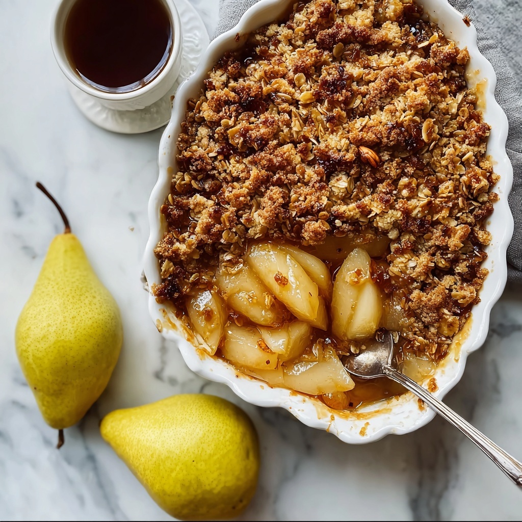 Pear Crumble with Maple and Spiced Nuts Recipe - Recipe Image