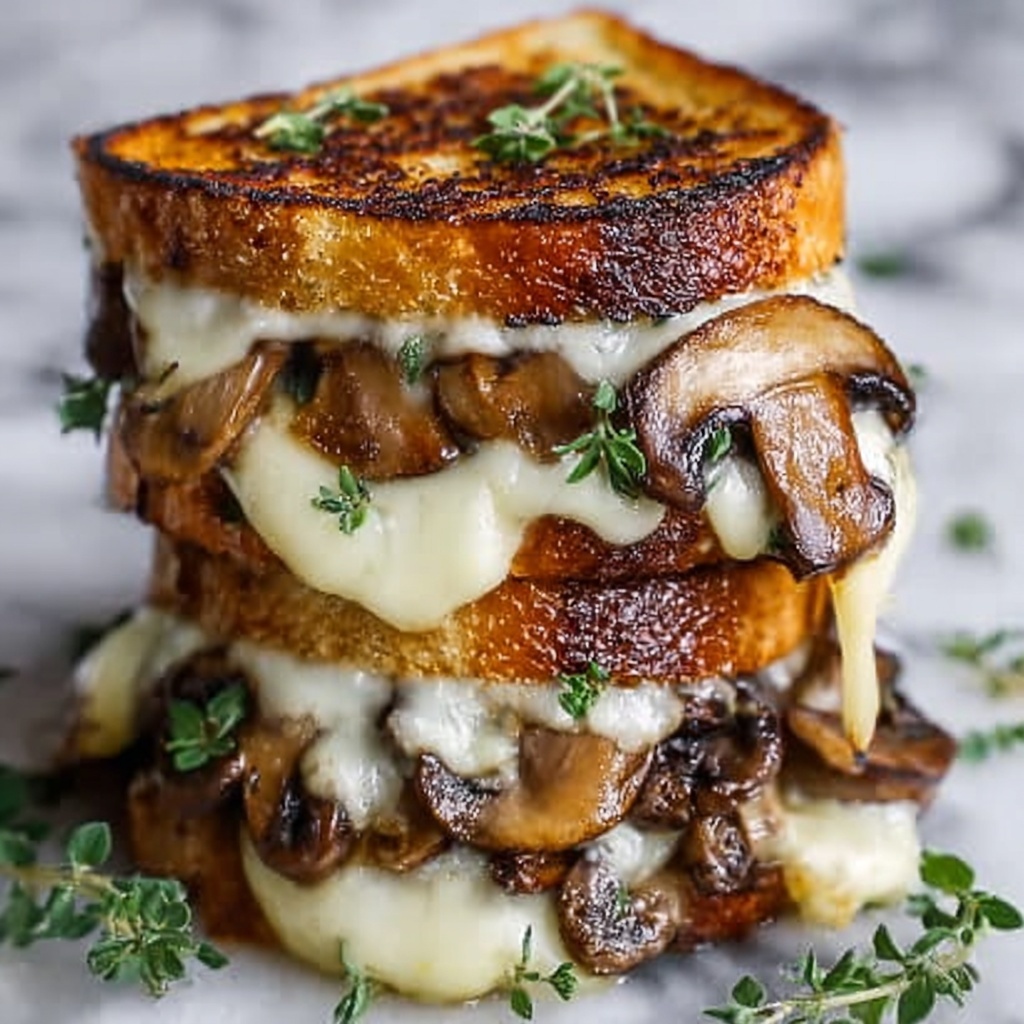 Garlic Mushroom Grilled Cheese Recipe - Recipe Image