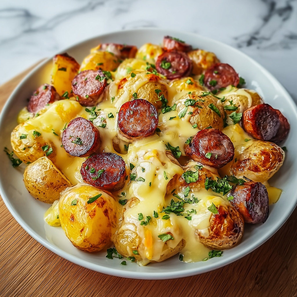 Cheesy Ranch Potatoes and Smoked Sausage Recipe - Recipe Image