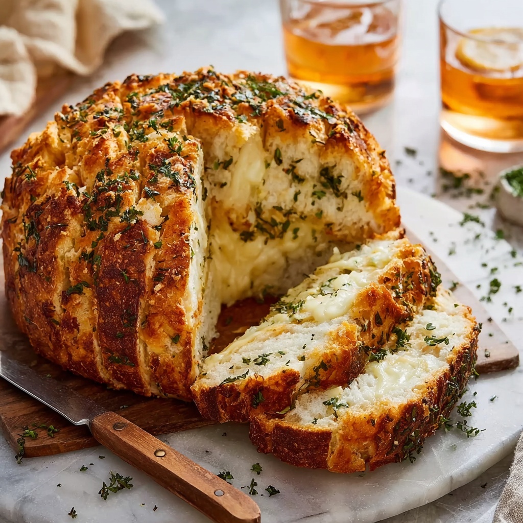 Garlic Herb Cheddar Cheese Bread Recipe - Recipe Image