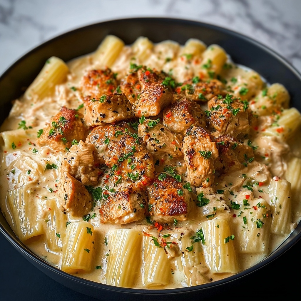 Creamy Parmesan Chicken Rigatoni Recipe - Recipe Image