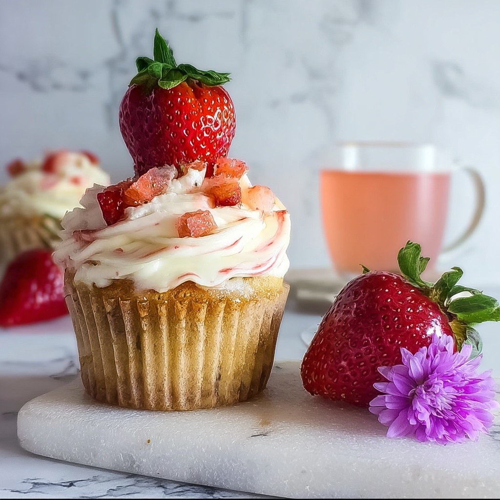 Real Strawberry Cupcakes Recipe - Recipe Image