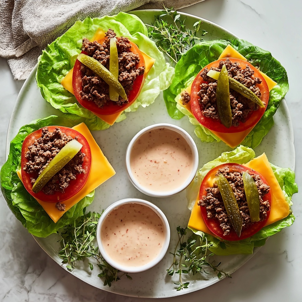 Savory Cheeseburger Lettuce Wraps: A Guilt-Free Delight Recipe - Recipe Image