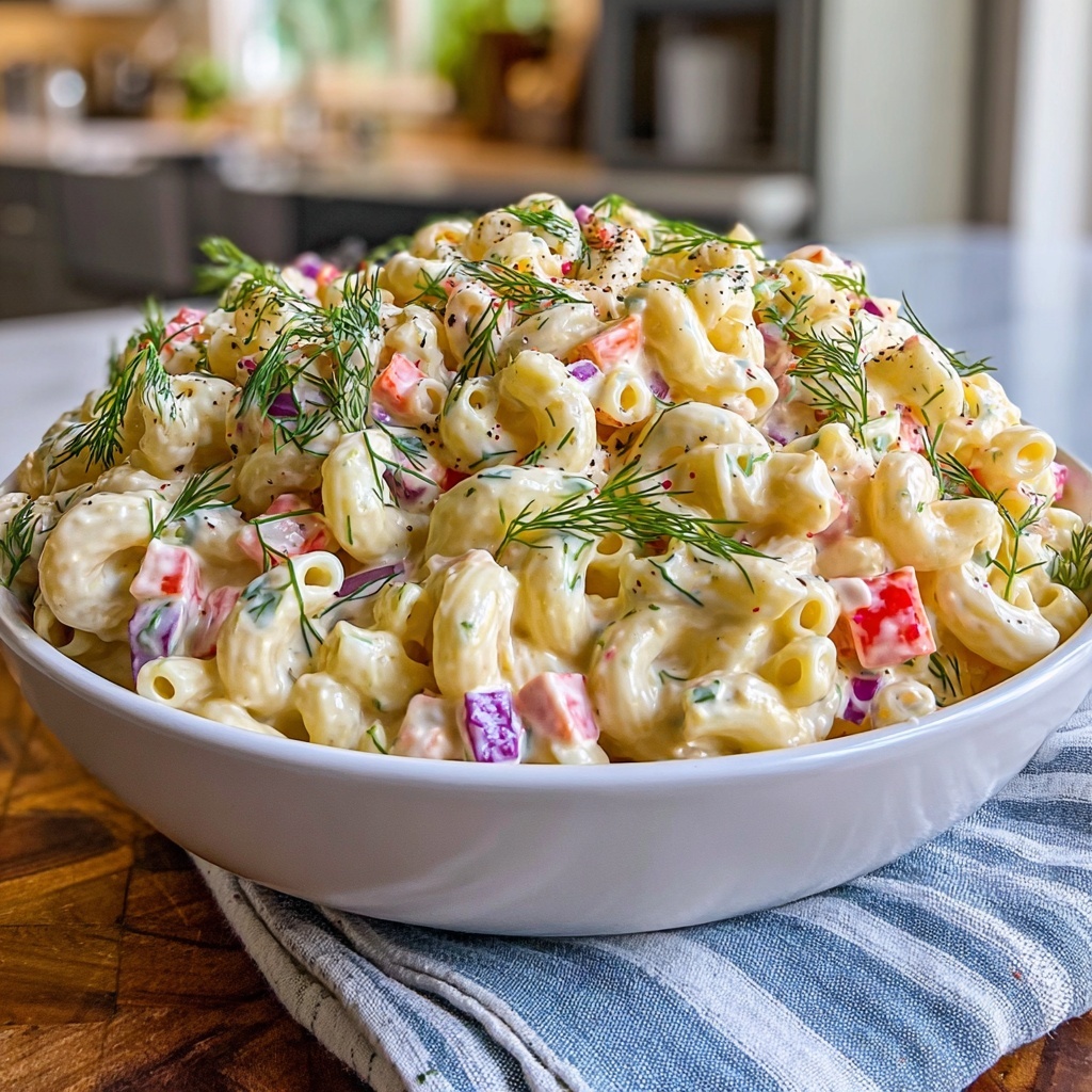 Classic Macaroni Salad with Avocado and Dill Recipe - Recipe Image
