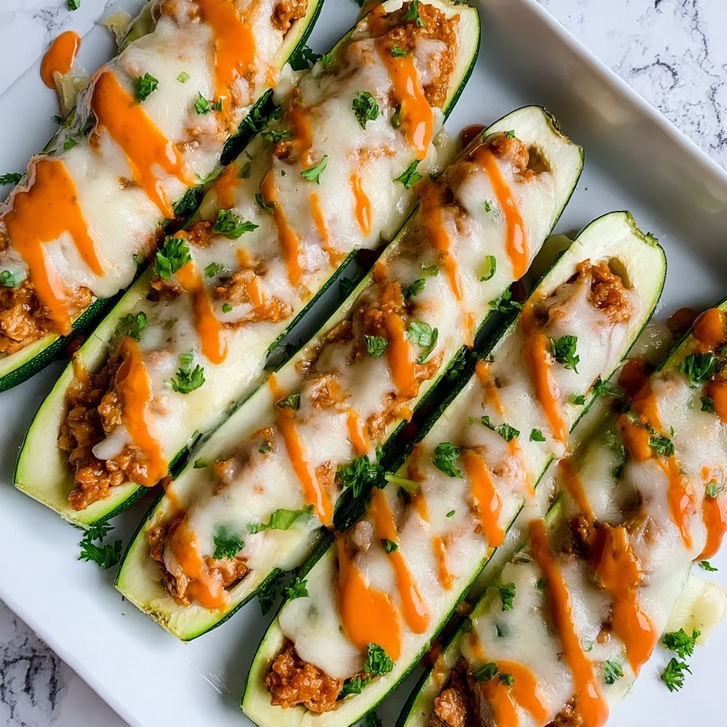 Buffalo Chicken Zucchini Boats Recipe - Recipe Image