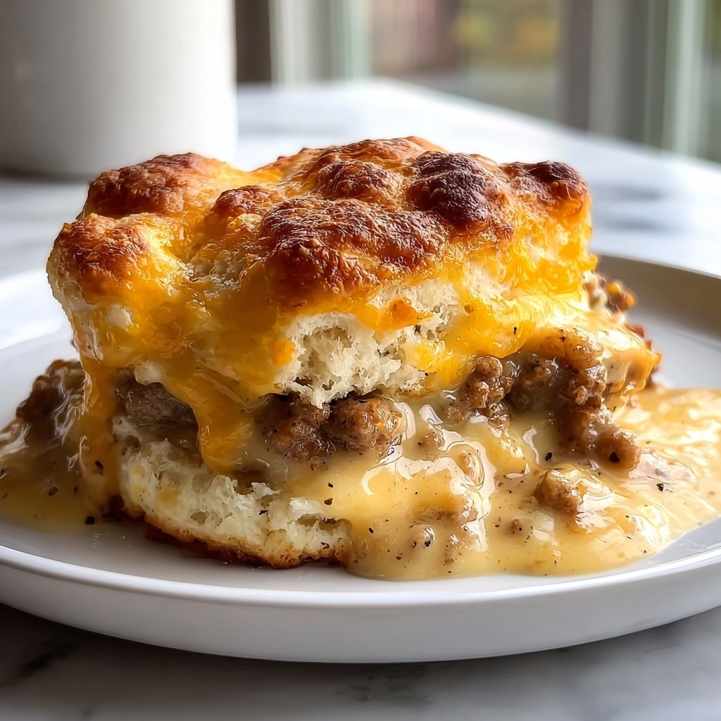 Sausage Gravy & Biscuits Casserole: 7 Comforting Layers Recipe - Recipe Image