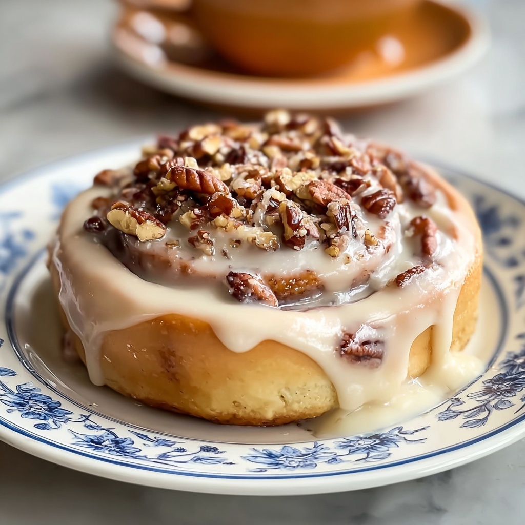 The Best Browned Butter Frosted Pecan Cinnamon Rolls Recipe - Recipe Image