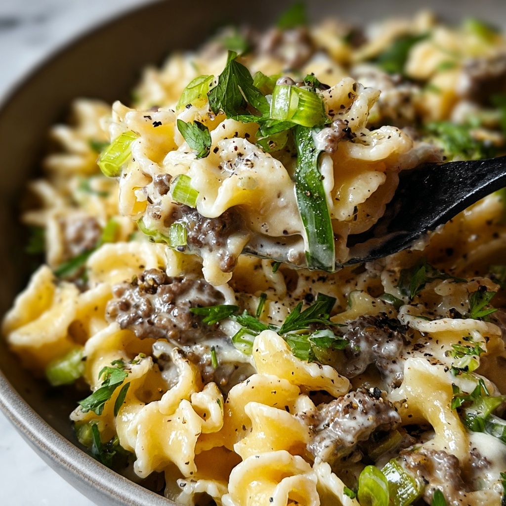 Philly Cheesesteak Pasta Recipe - Recipe Image