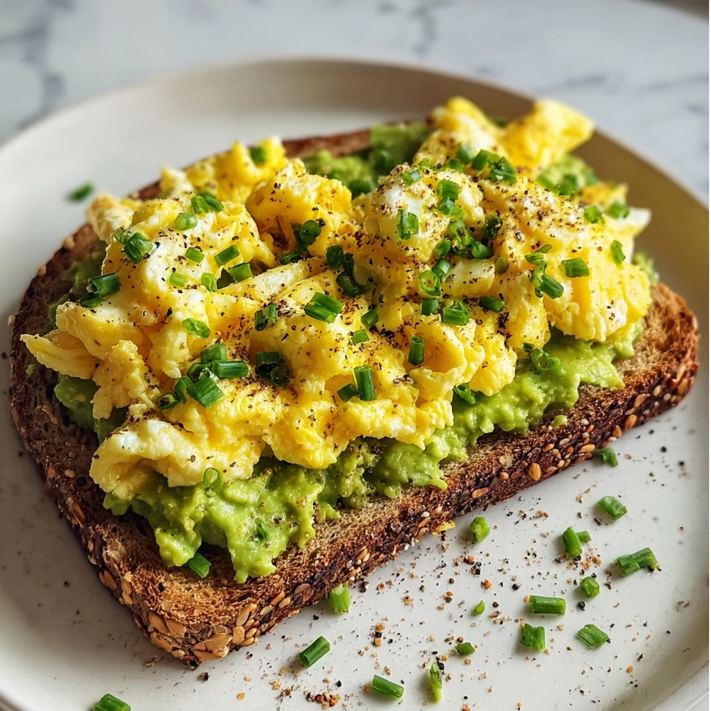 High Protein Scrambled Eggs & Avocado Toast Recipe - Recipe Image