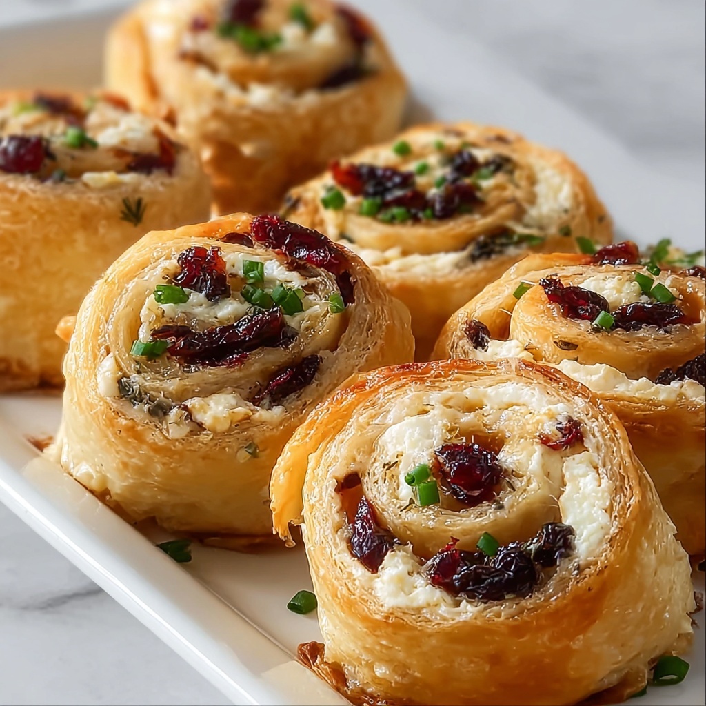 Festive Cranberry Feta Pinwheels Recipe - Recipe Image