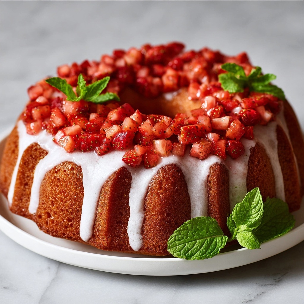 Strawberry Pound Cake with Strawberry Glaze Recipe - Recipe Image