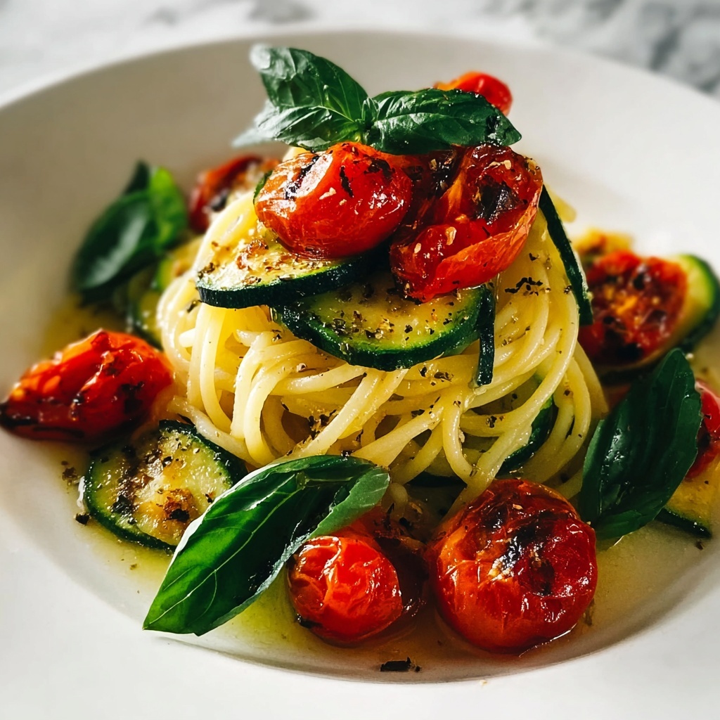 Zucchini and Cherry Tomato Pasta Recipe - Recipe Image