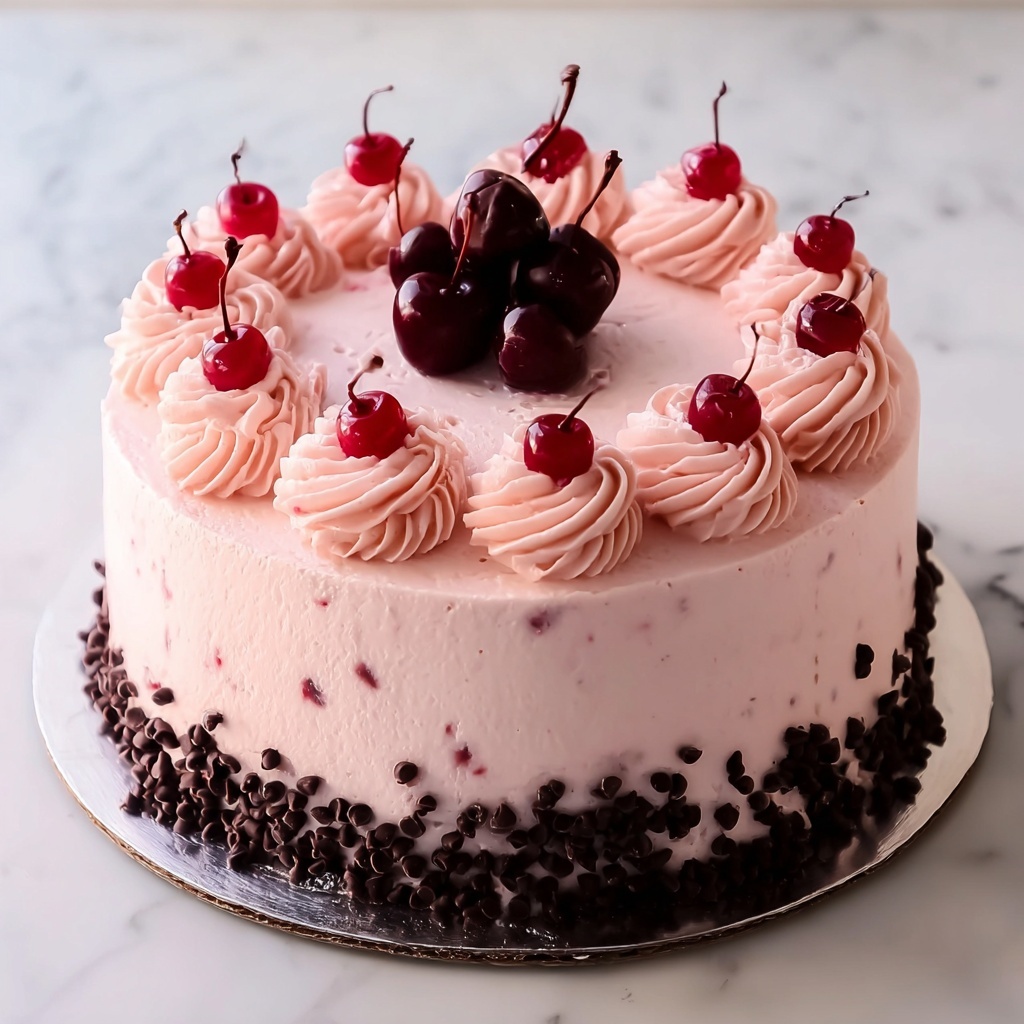 Easy Chocolate Cherry Chip Cake with Maraschino Cherries Recipe - Recipe Image