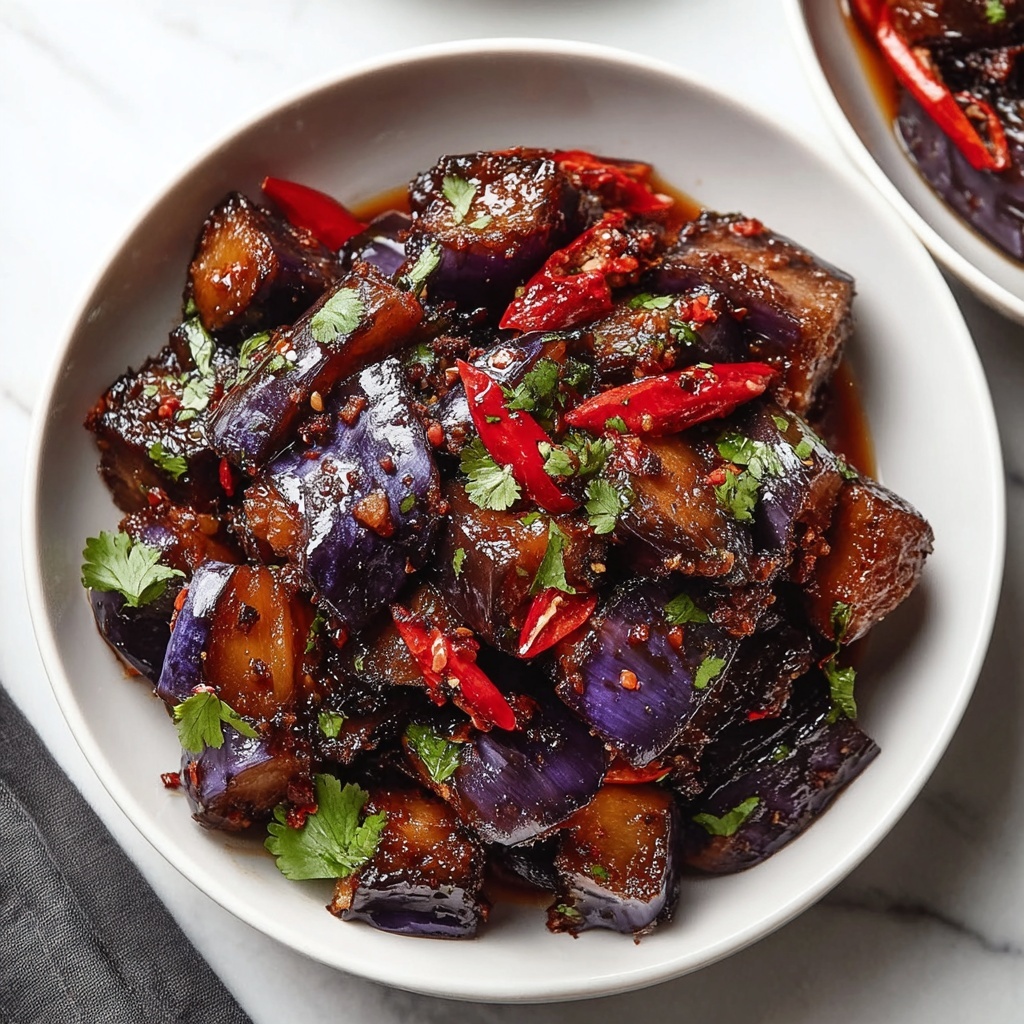 Homemade Chinese Spicy Garlic Eggplant Recipe - Recipe Image