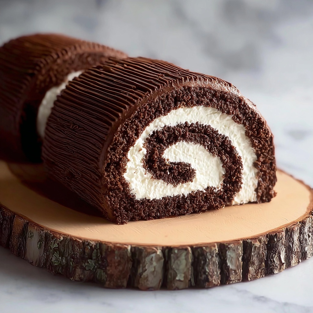 Chocolate Yule Log Cake Recipe - Recipe Image