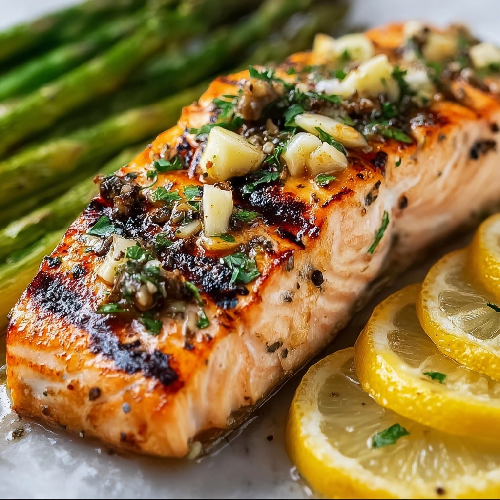 Savory Baked Salmon in Foil with Asparagus & Lemon Butter Recipe - Recipe Image