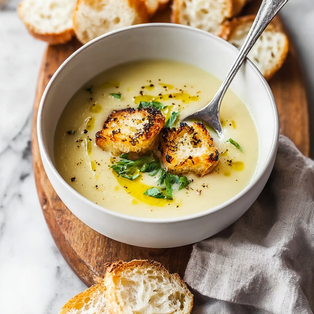 Comforting Classic Garlic Soup for Cozy Nights In Recipe - Recipe Image