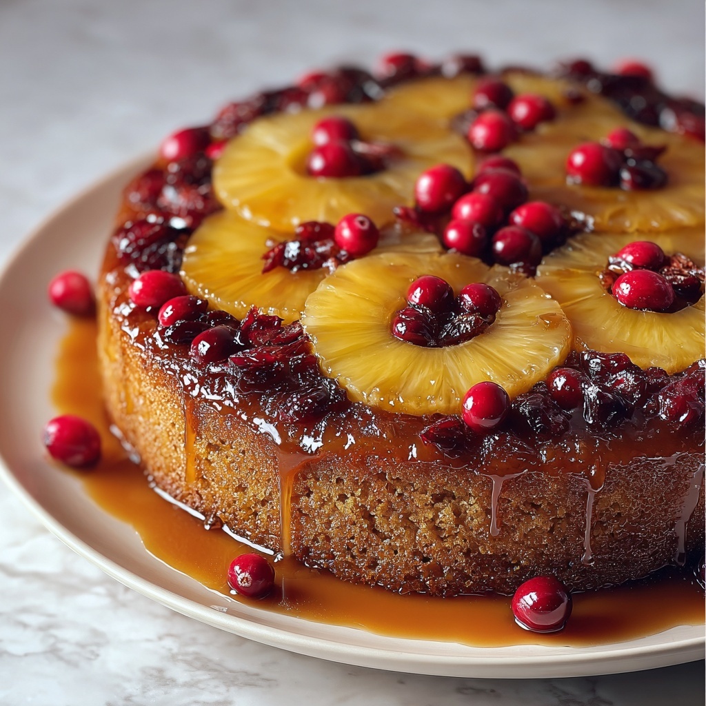Cranberry Pineapple Upside-Down Cake Recipe - Recipe Image