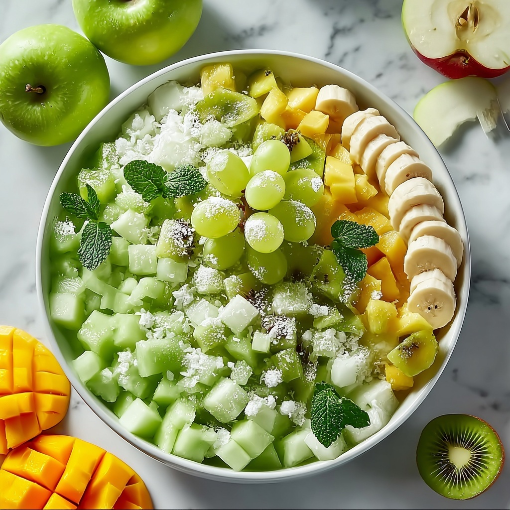 Leprechaun Green Fruit Salad Recipe - Recipe Image