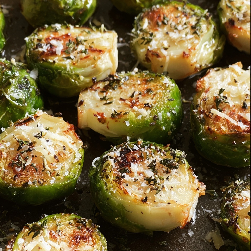 Garlic Parmesan Roasted Brussels Sprouts Recipe - Recipe Image