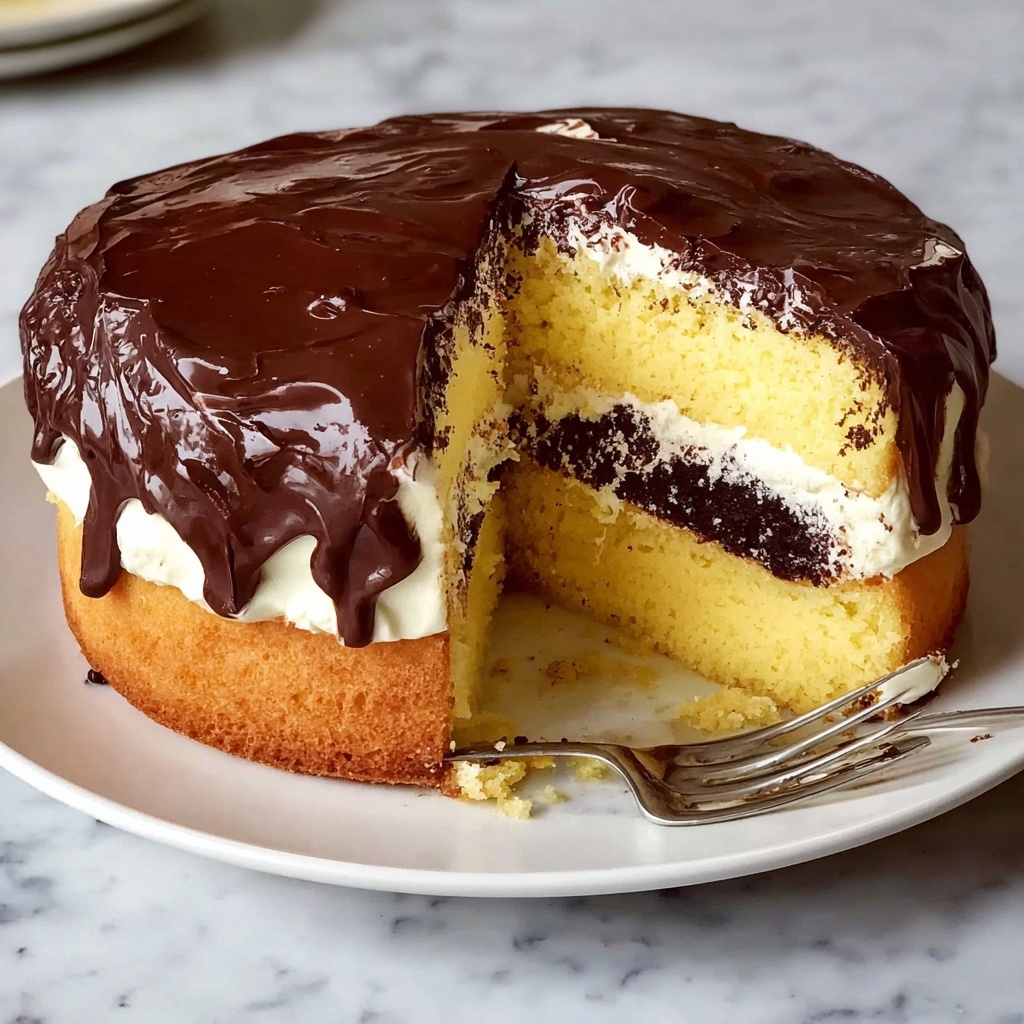 Boston Cream Pie Poke Cake Recipe - Recipe Image