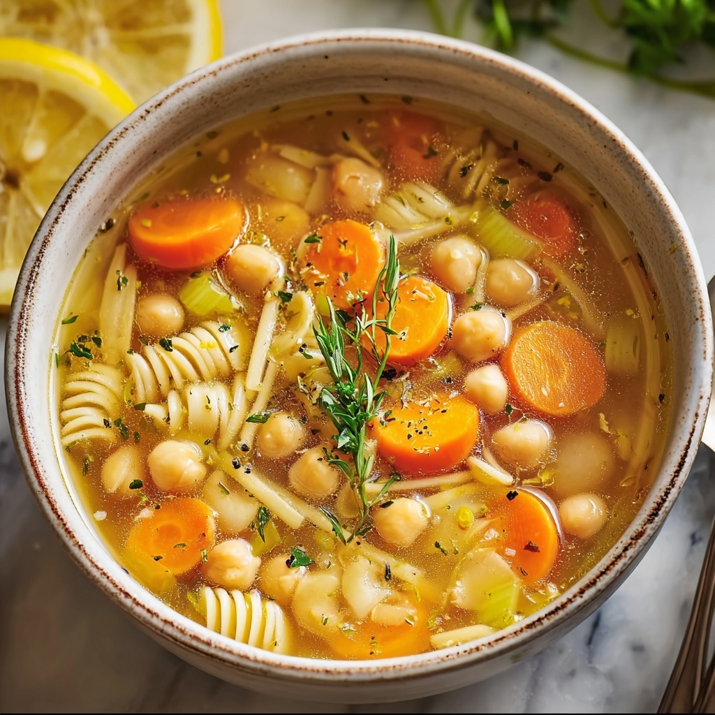 Lemon Orzo Chickpea Soup with Crispy Roast Chickpeas Recipe - Recipe Image