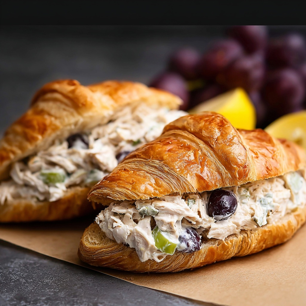 Chicken Salad Croissant Sandwiches Recipe - Recipe Image