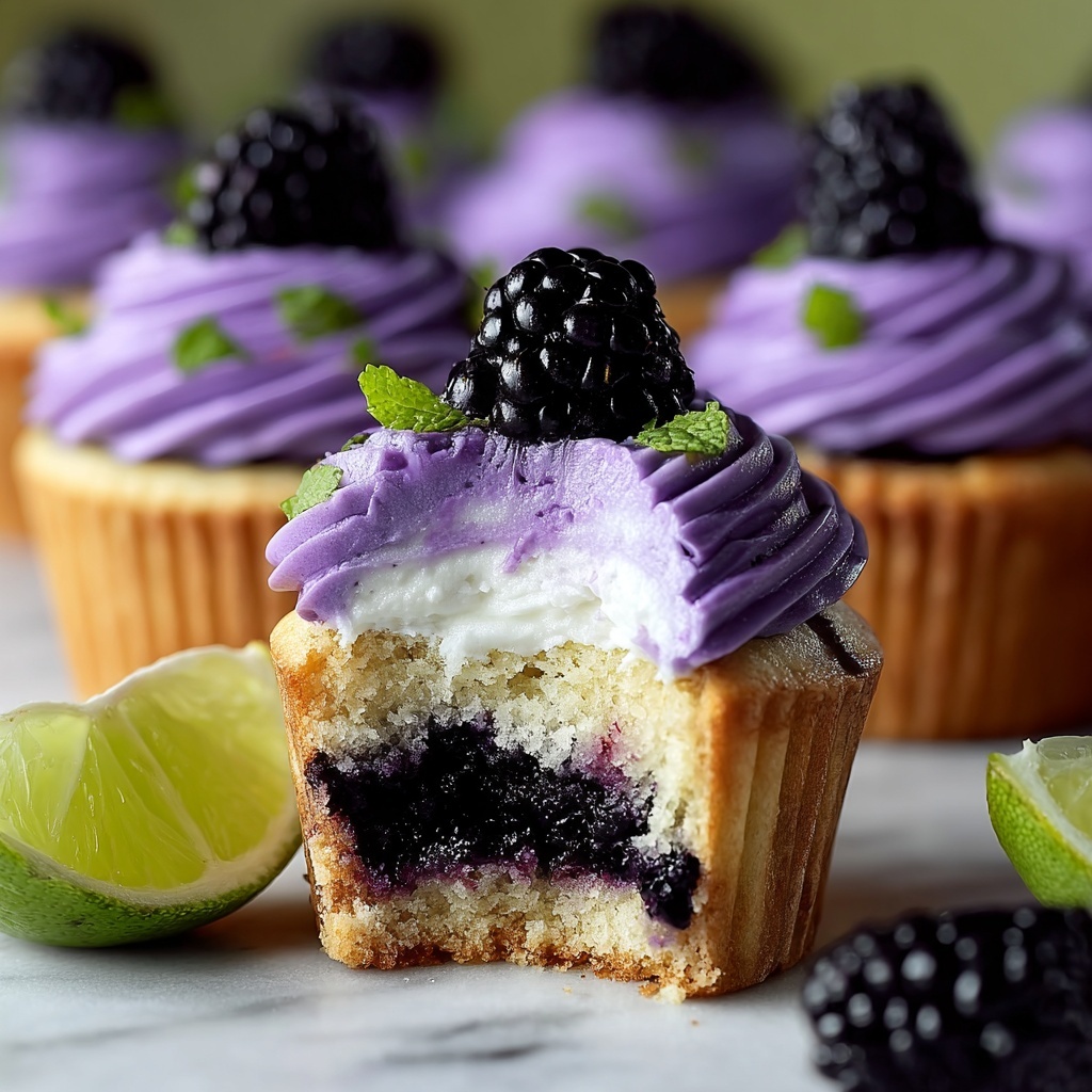 Decadent Blackberry Lime Cheesecake Cupcakes Recipe - Recipe Image