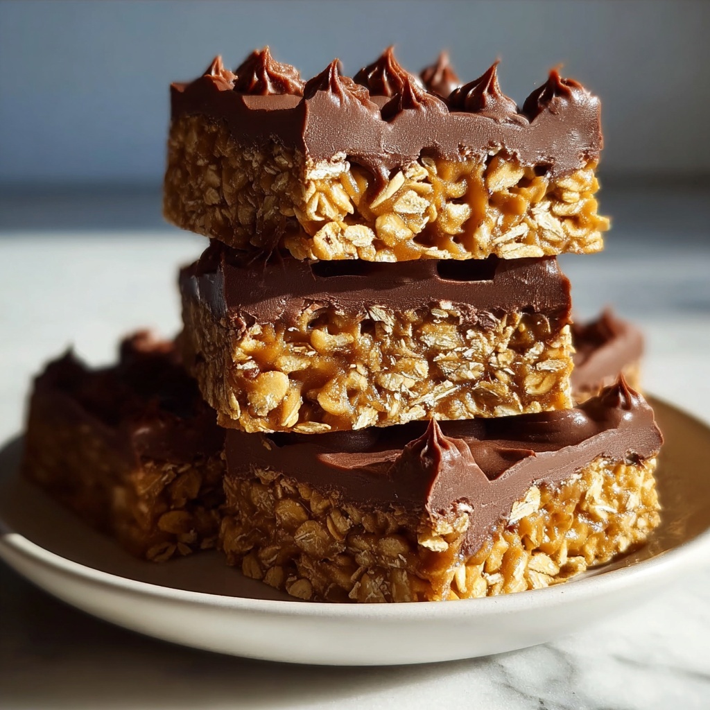 No Bake Chocolate Oat Squares Recipe: 5-Minute Comfort Treat Recipe - Recipe Image