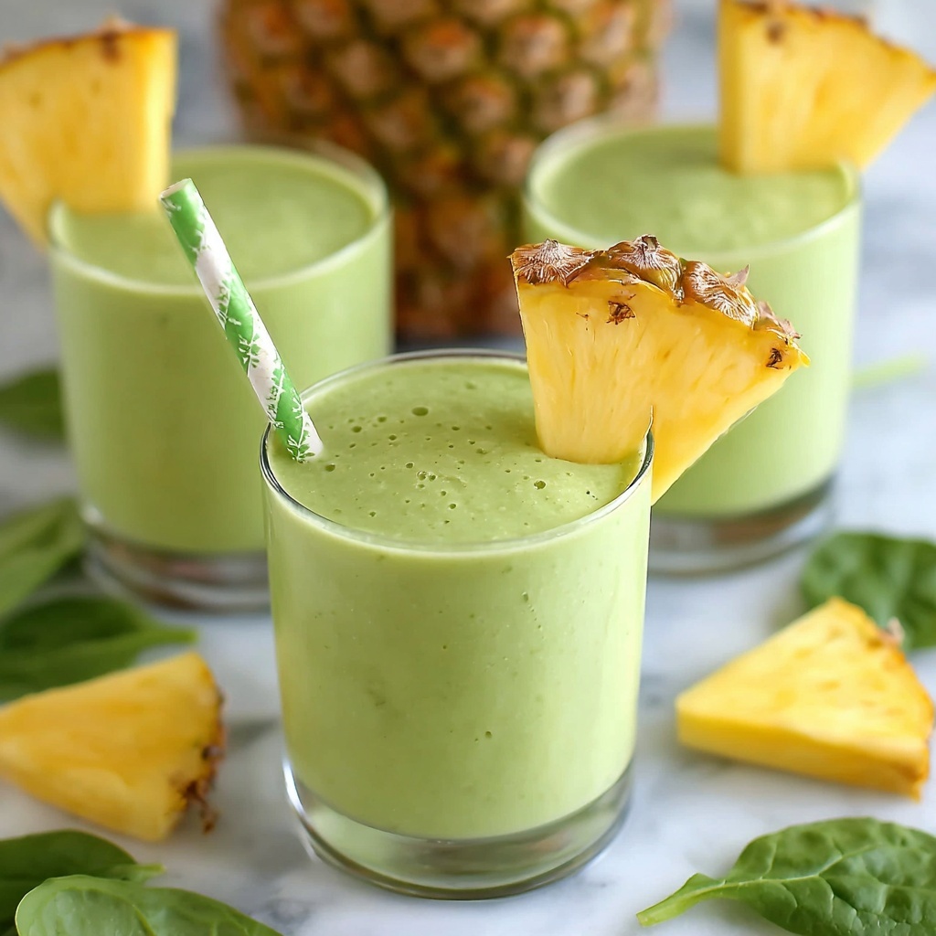Delicious Pineapple Green Smoothie for a Refreshing Boost Recipe - Recipe Image