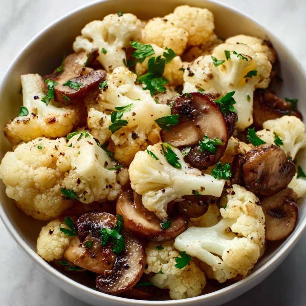 Garlic Cauliflower Mushroom Skillet Recipe - Recipe Image