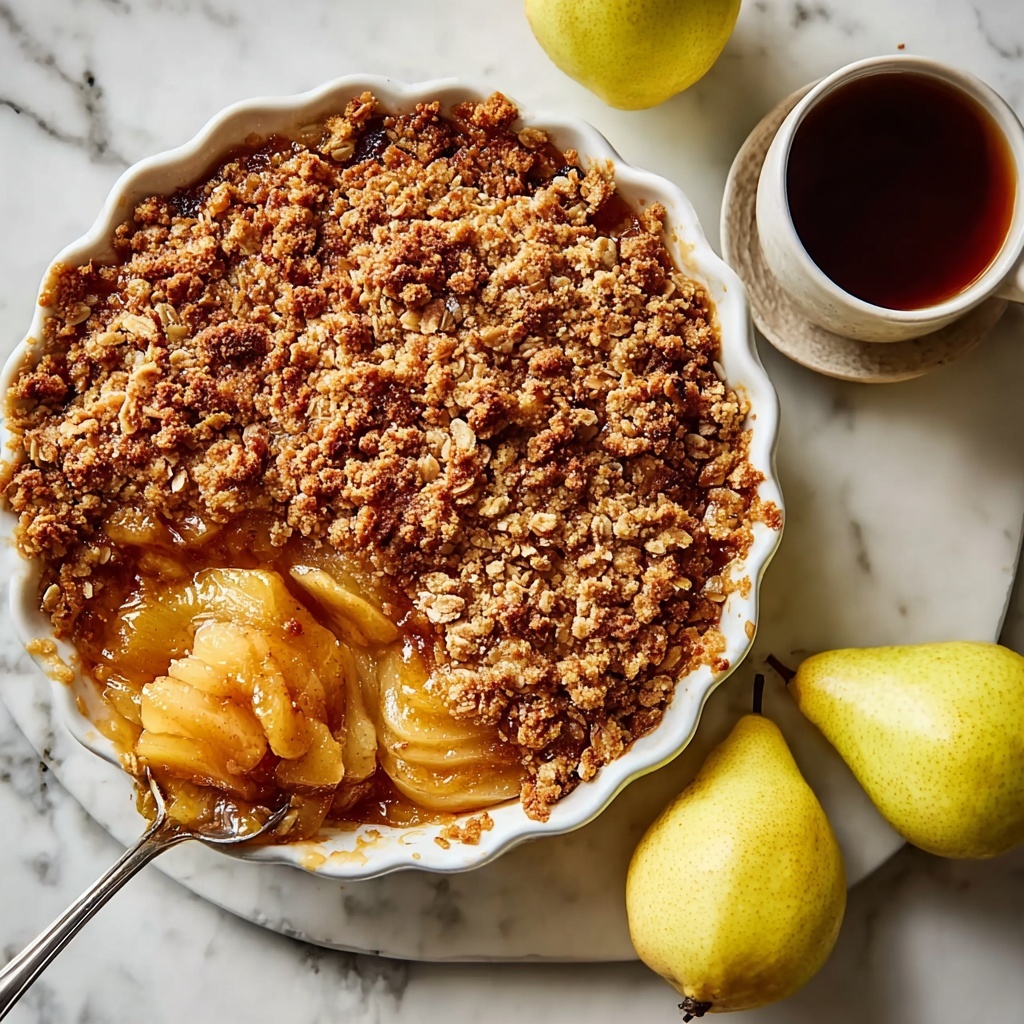 Pear Crumble with Maple and Spiced Nuts Recipe - Recipe Image