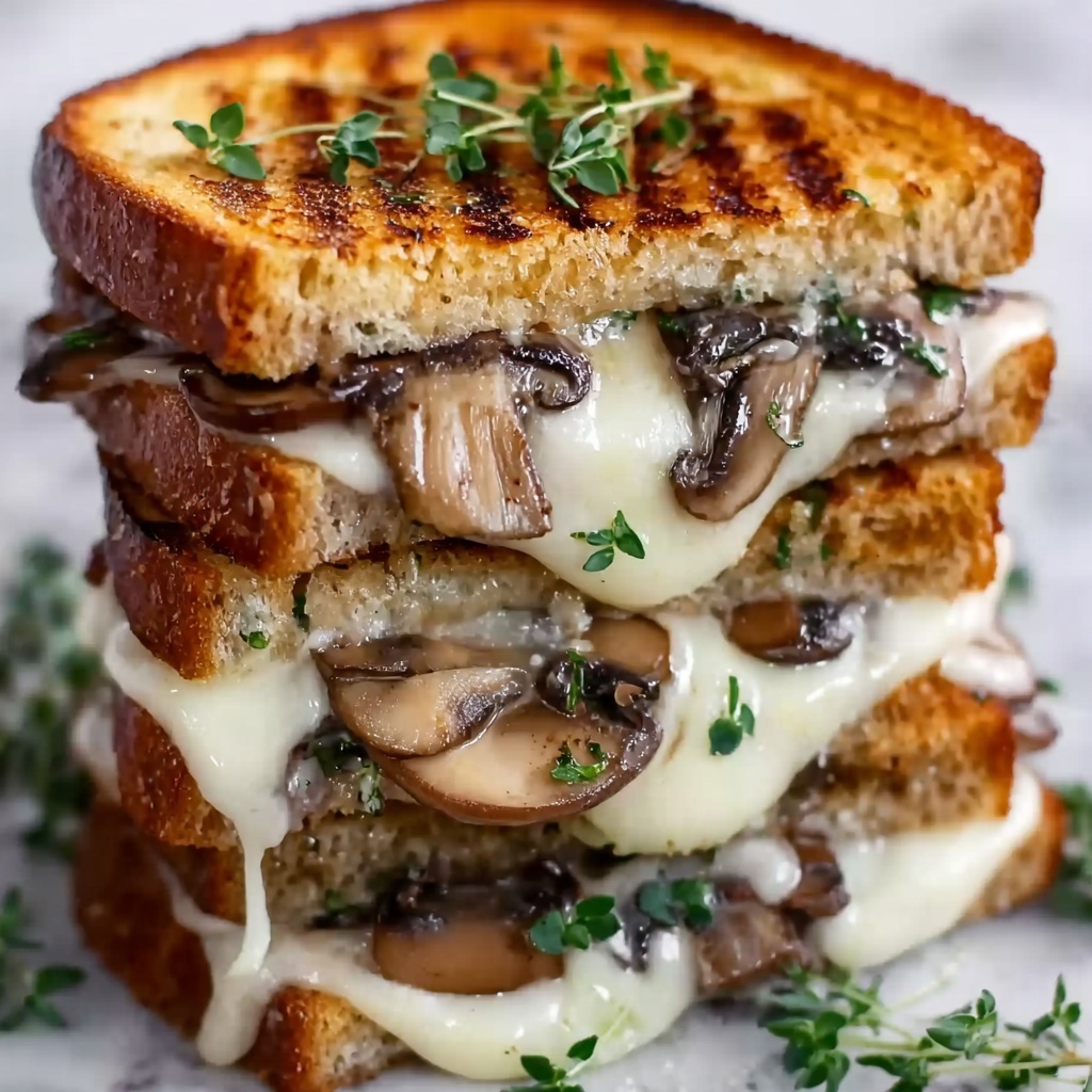 Garlic Mushroom Grilled Cheese Recipe - Recipe Image