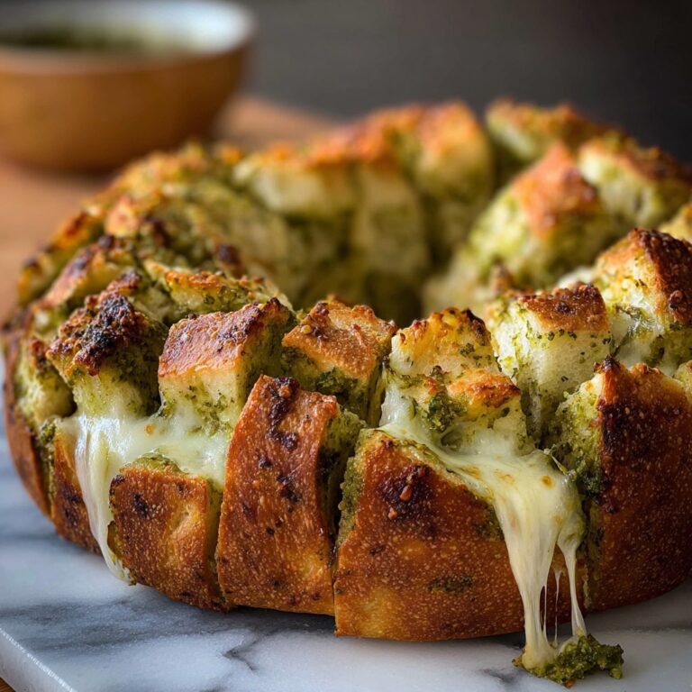 Cheesy Pesto Pull Apart Bread Recipe