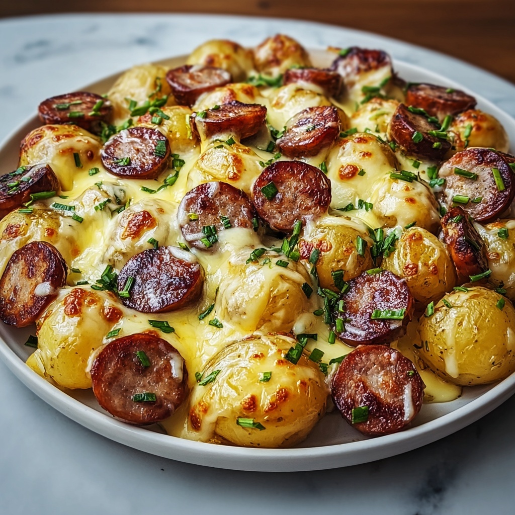 Cheesy Ranch Potatoes and Smoked Sausage Recipe - Recipe Image