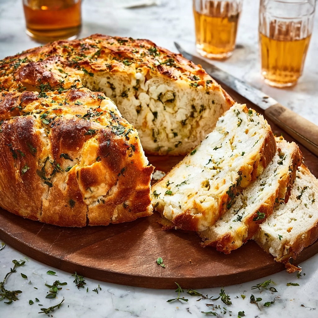 Garlic Herb Cheddar Cheese Bread Recipe - Recipe Image