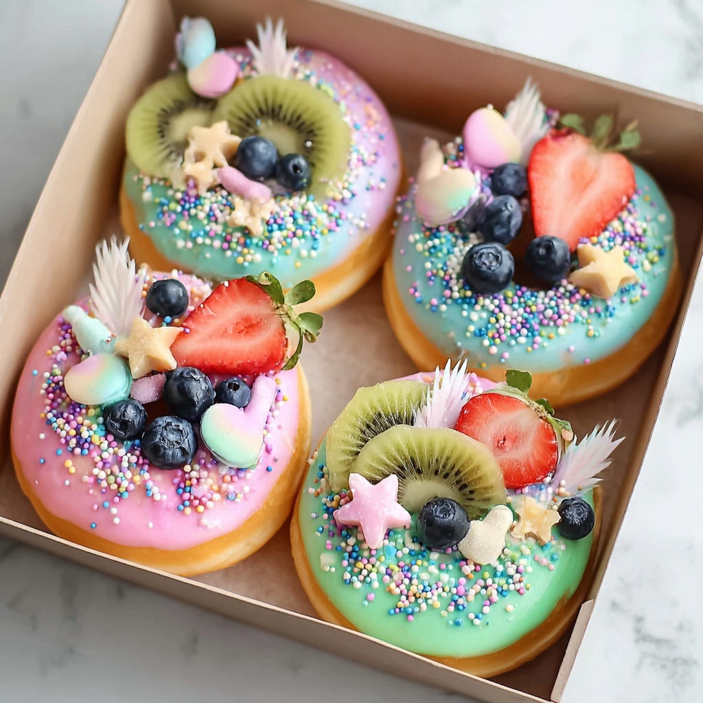 Unicorn Bagel Sparkle Box with Cream Cheese and Fruit Recipe - Recipe Image