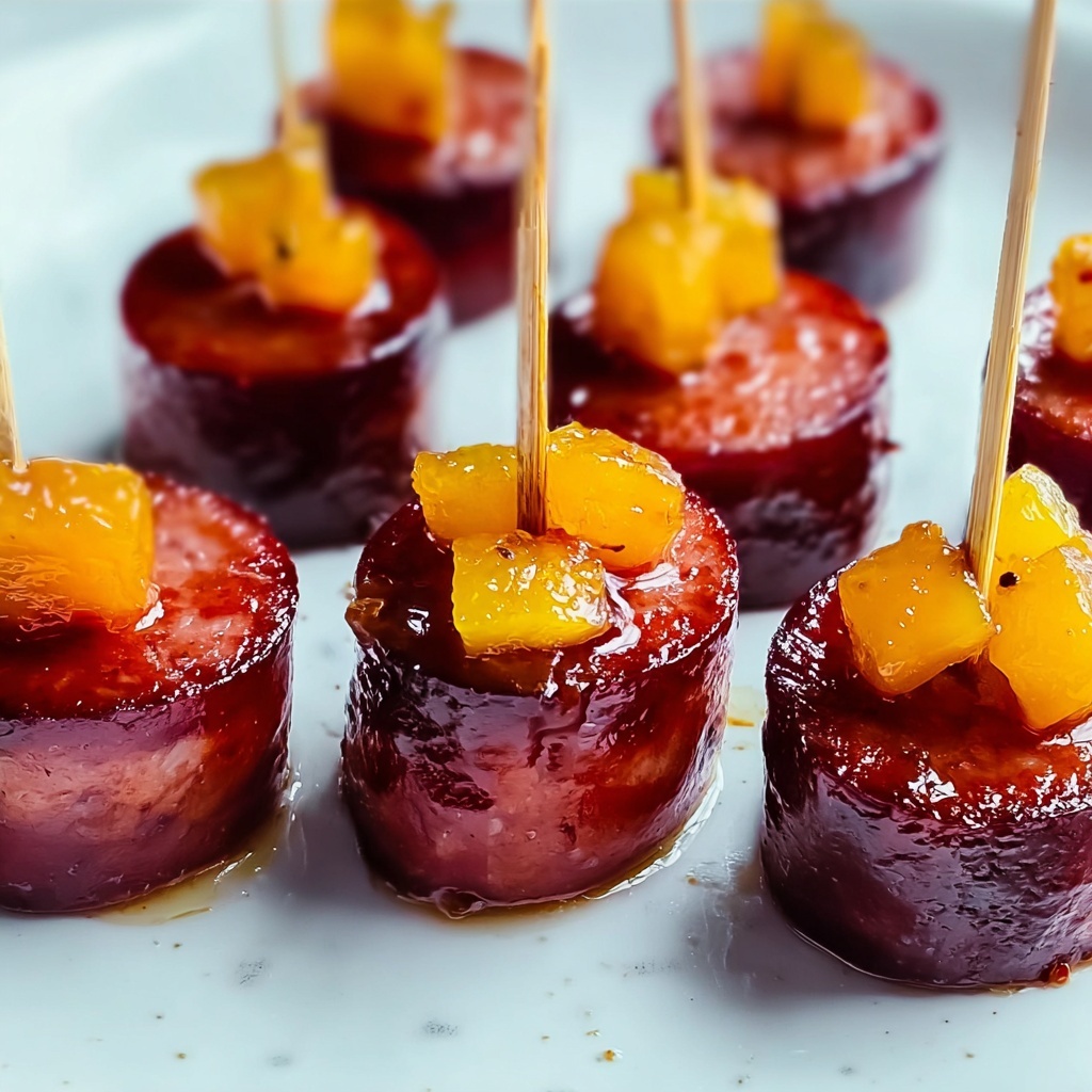 Savory Kielbasa Bites with Sweet Pineapple Skewers Recipe - Recipe Image
