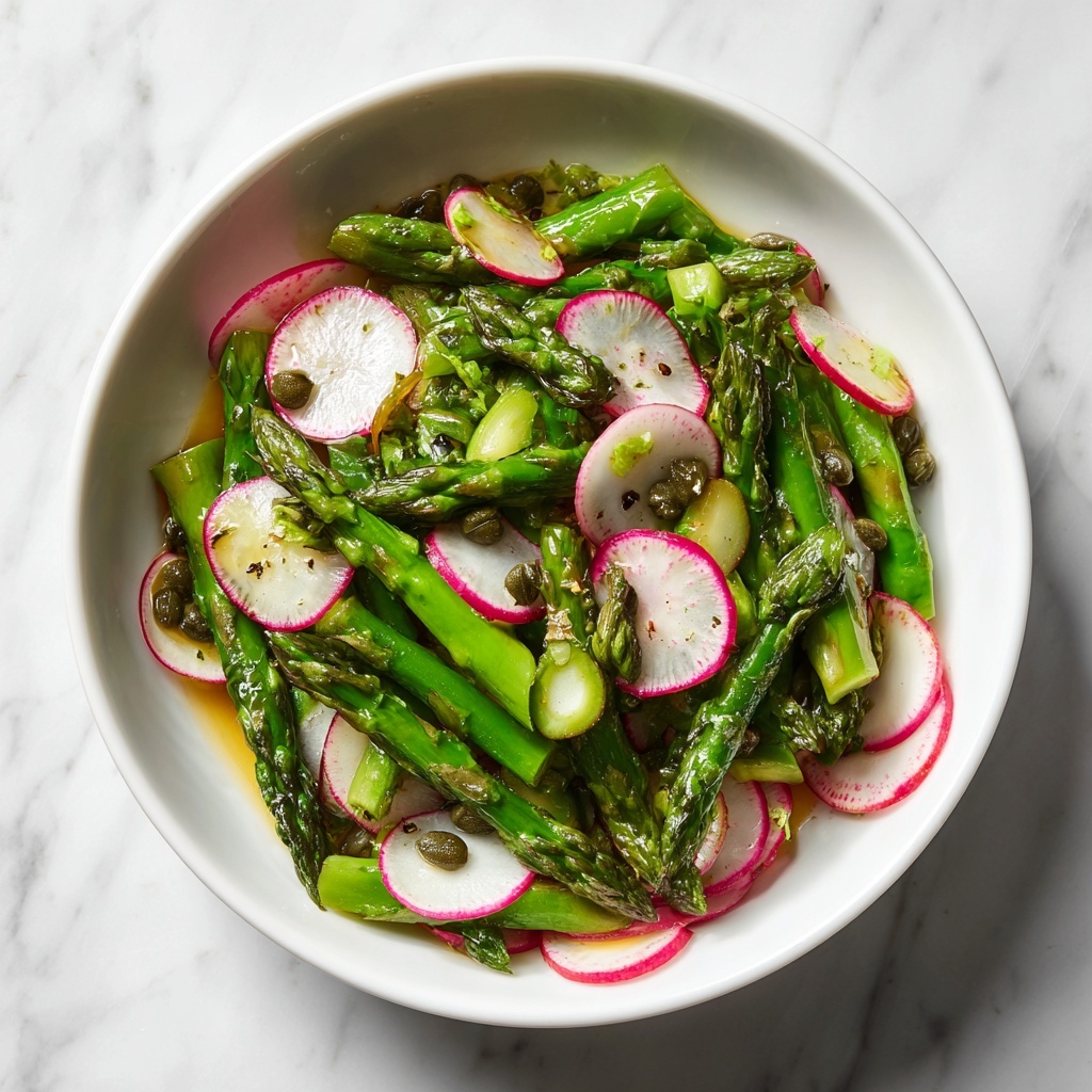 Asparagus and Radish Salad with Caper Vinaigrette Recipe - Recipe Image
