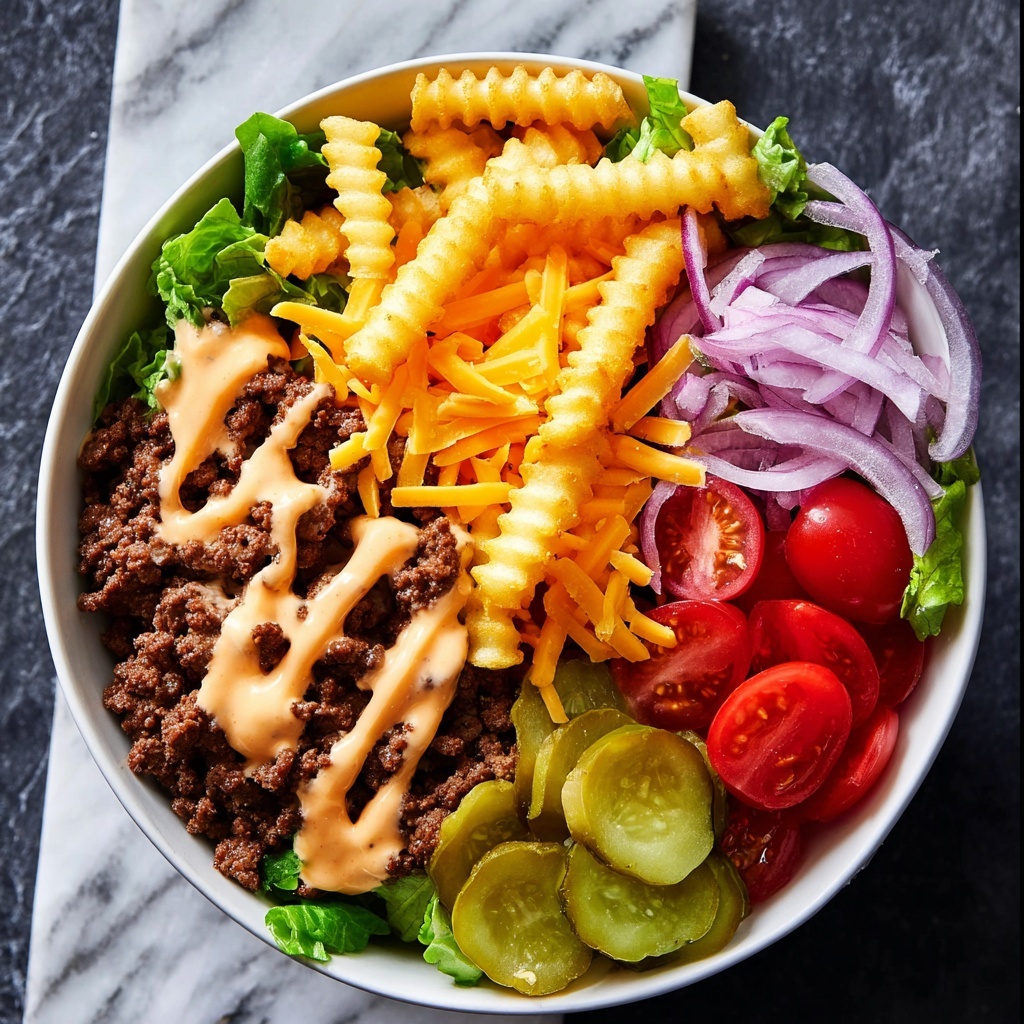 Cheeseburger Bowls with Copycat Big Mac Sauce Recipe - Recipe Image