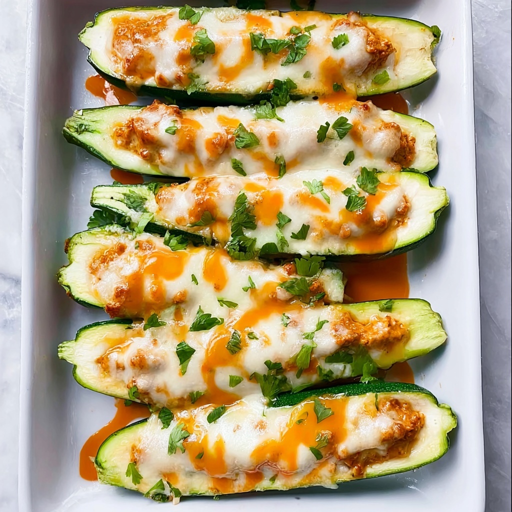 Buffalo Chicken Zucchini Boats Recipe - Recipe Image