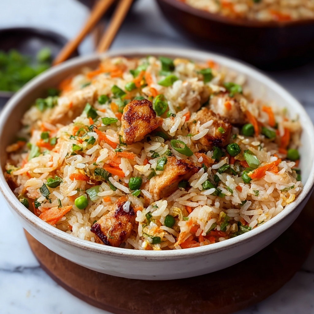 High-Protein Crispy Garlic Chicken Fried Rice Recipe - Recipe Image