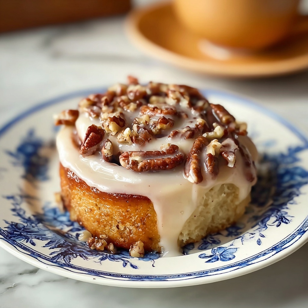 The Best Browned Butter Frosted Pecan Cinnamon Rolls Recipe - Recipe Image