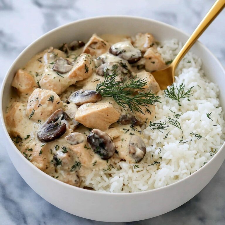 Chicken and Mushrooms in Creamy Dill Sauce Recipe