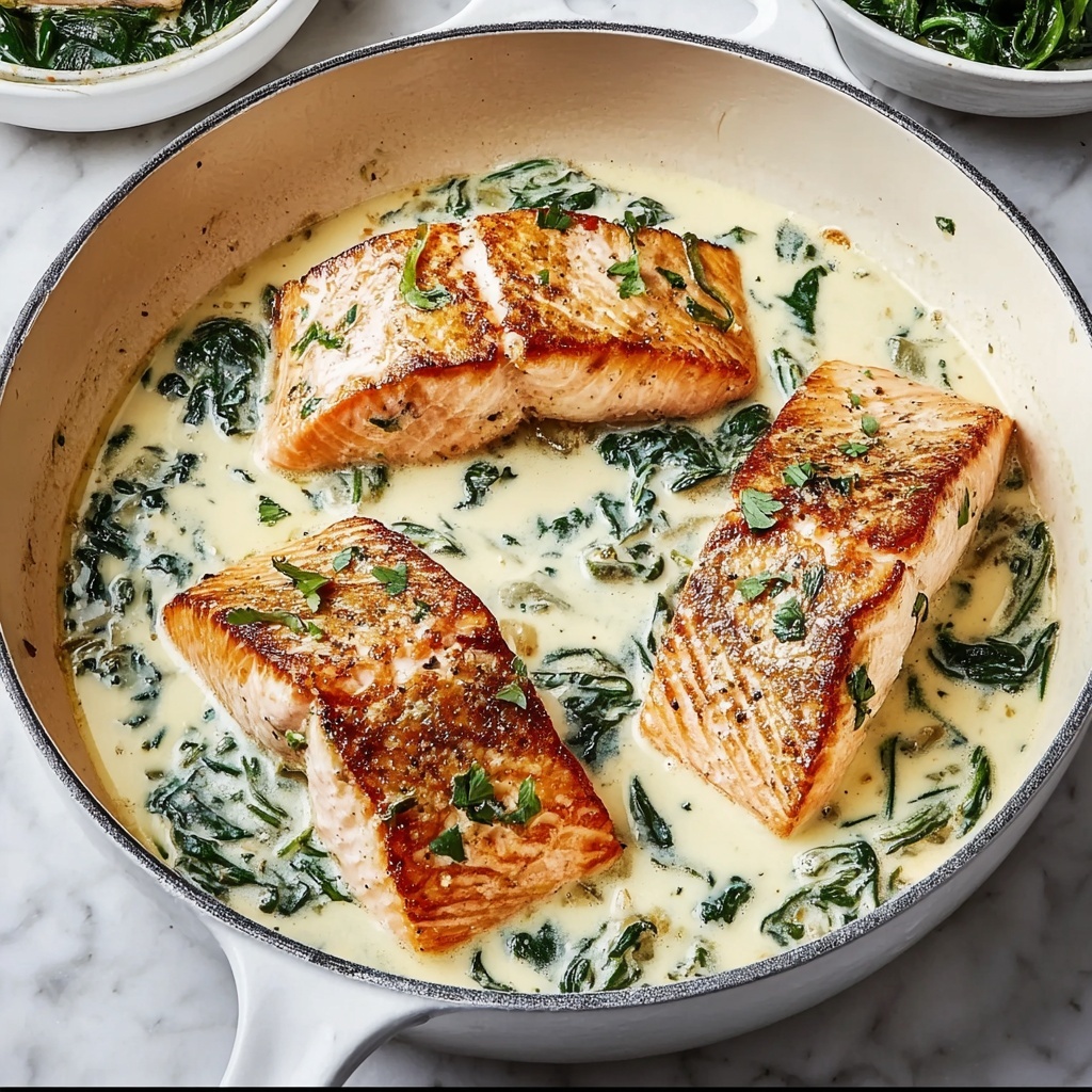 Creamy Garlic Butter Tuscan Salmon Recipe - Recipe Image