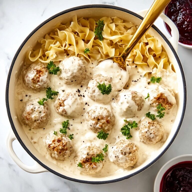 Swedish Chicken and Beef Meatballs with Creamy Gravy Recipe
