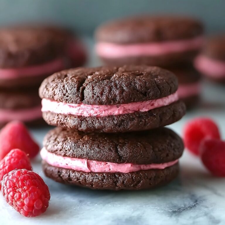Chocolate Raspberry Sandwich Cookies with Ganache Drizzle Recipe