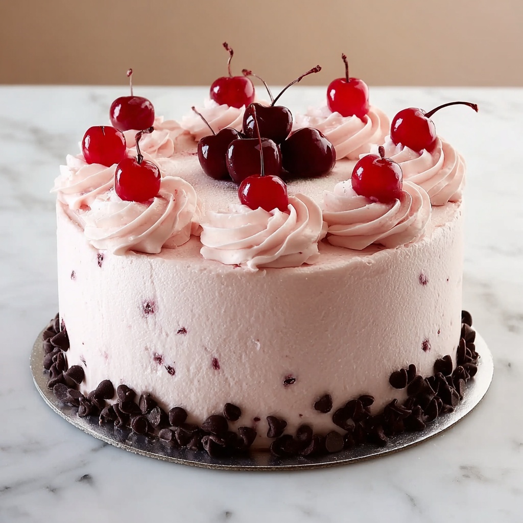 Easy Chocolate Cherry Chip Cake with Maraschino Cherries Recipe - Recipe Image