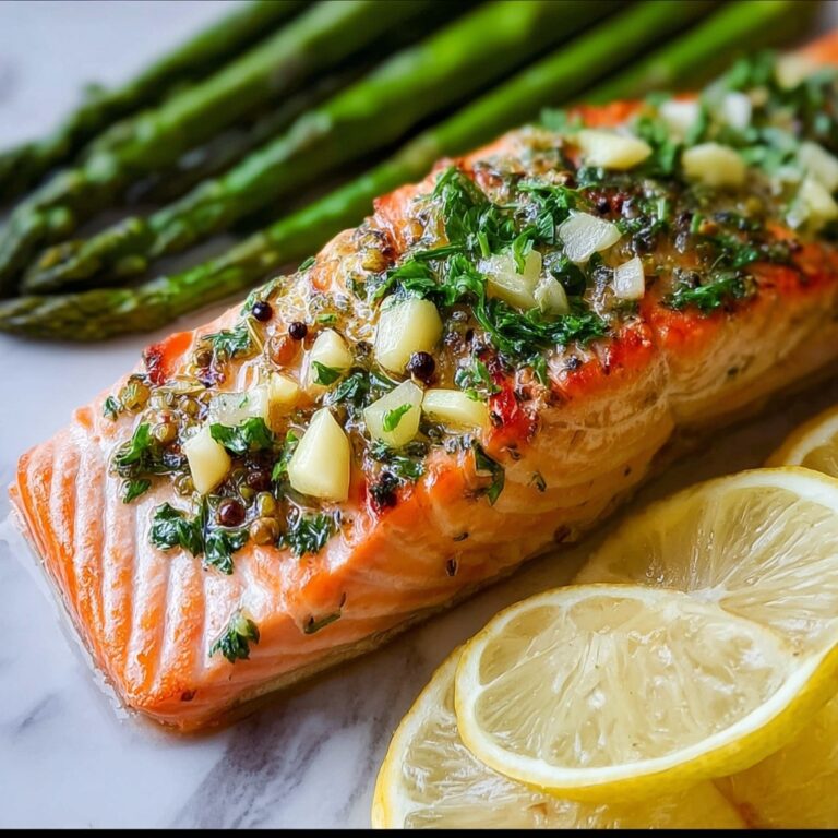 Savory Baked Salmon in Foil with Asparagus & Lemon Butter Recipe